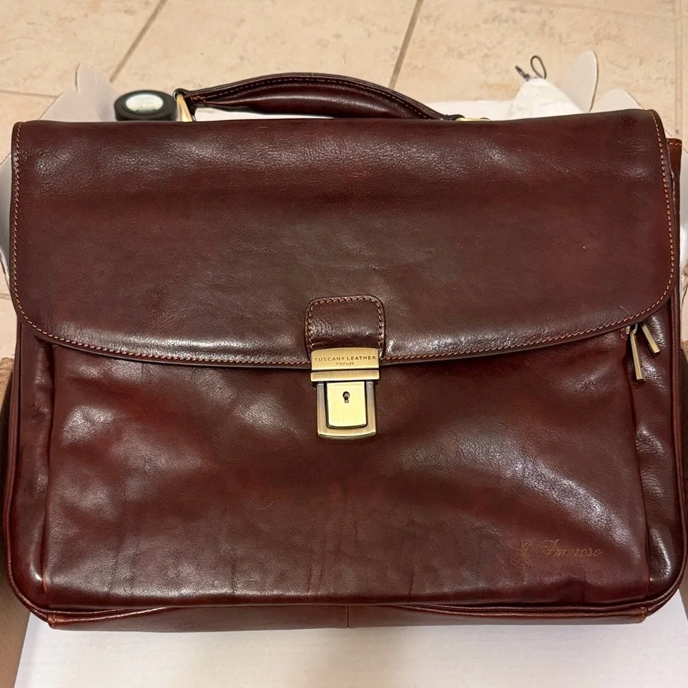Tuscany Leather Deep Brown Briefcase
